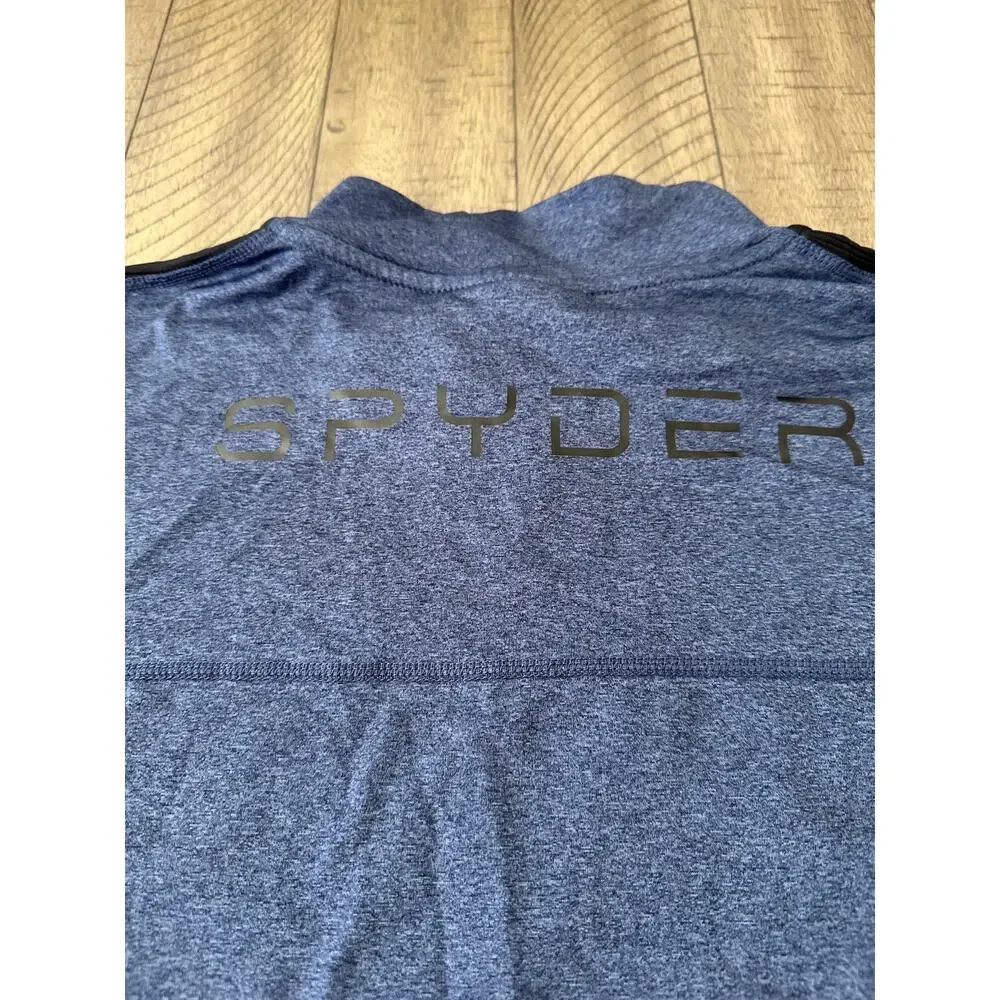 Spyder Active 1/4 Zip Pullover Men XXL Blue Heather Long Sleeve Athletic Shirt